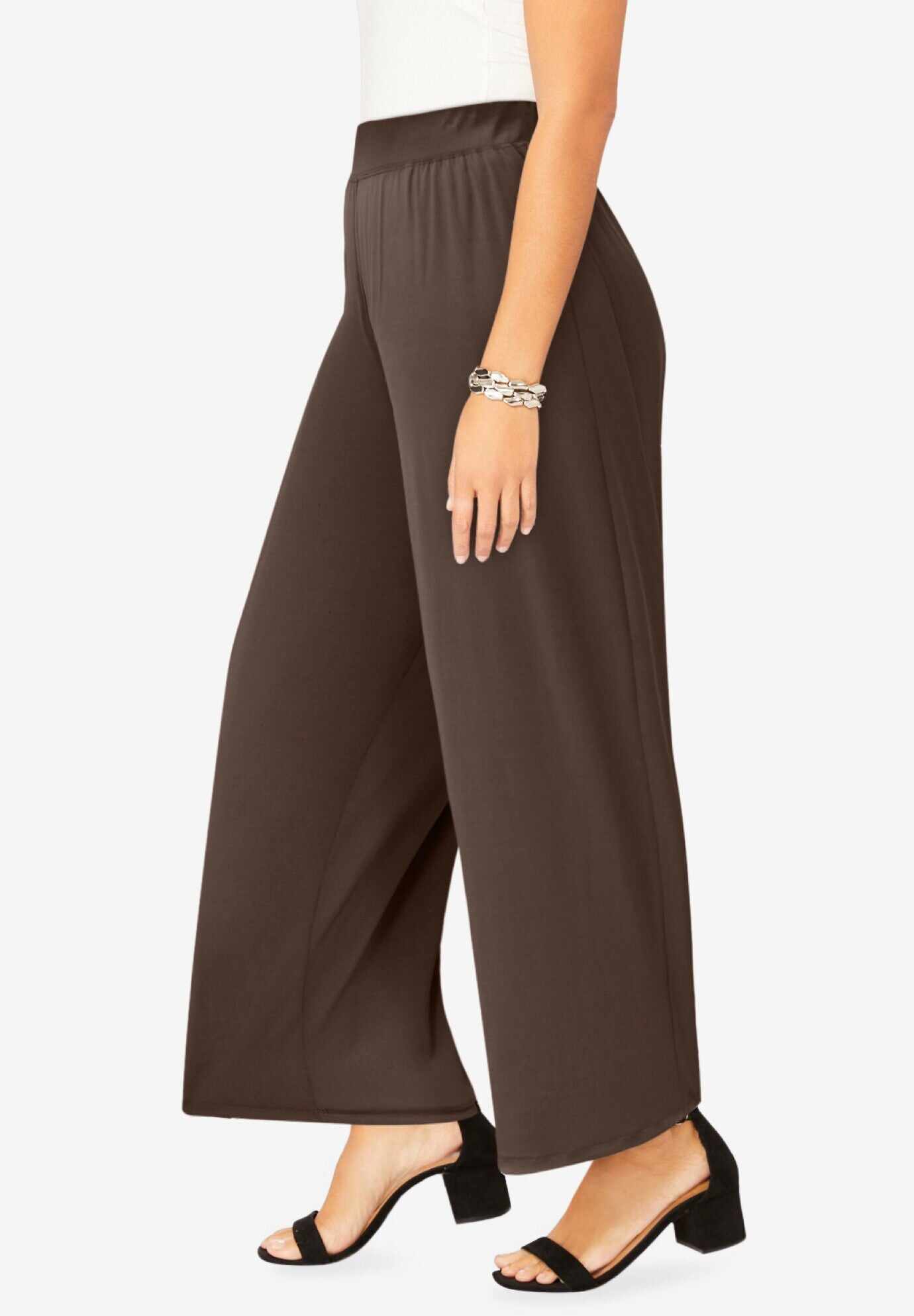 Stretch Knit Wide Leg Pant