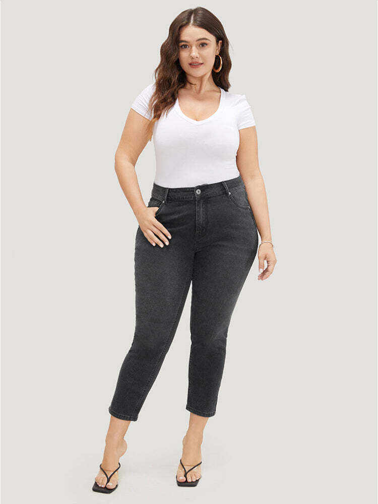 Skinny Very Stretchy High Rise Black Wash Jeans