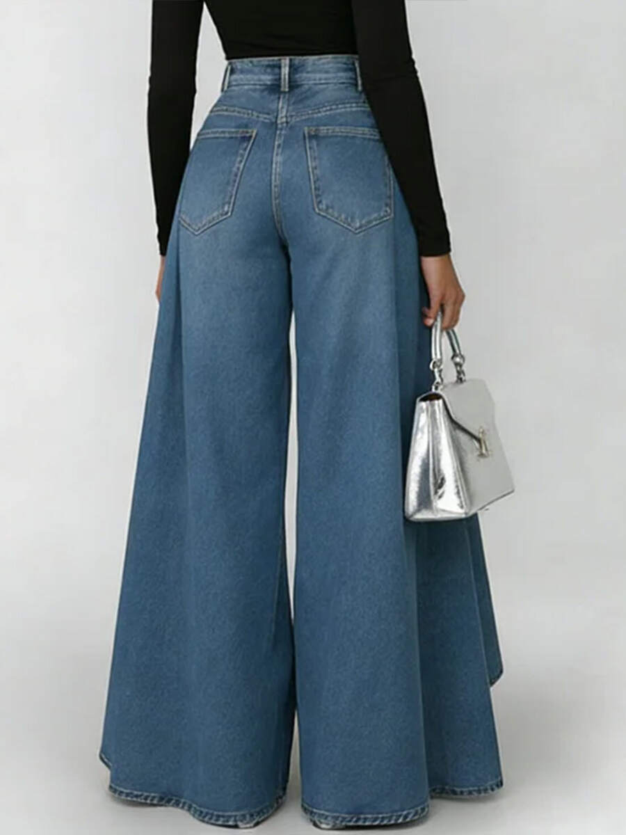 🔥Summer Arrivals🌟Women's High-waisted Casual Loose-fitting Wide-leg Jeans