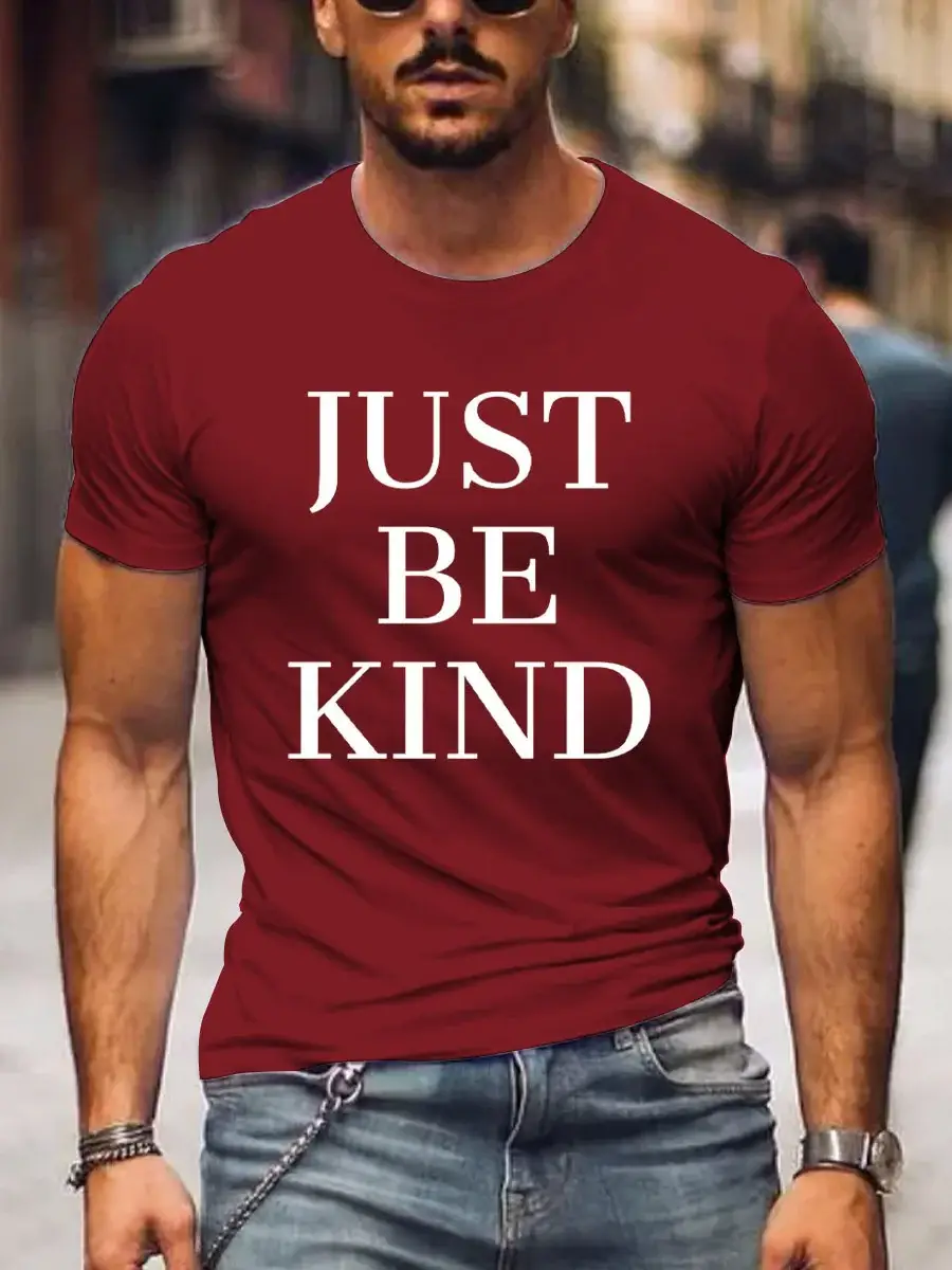 Men's Just Be Kind Art Print Casual T-Shirt