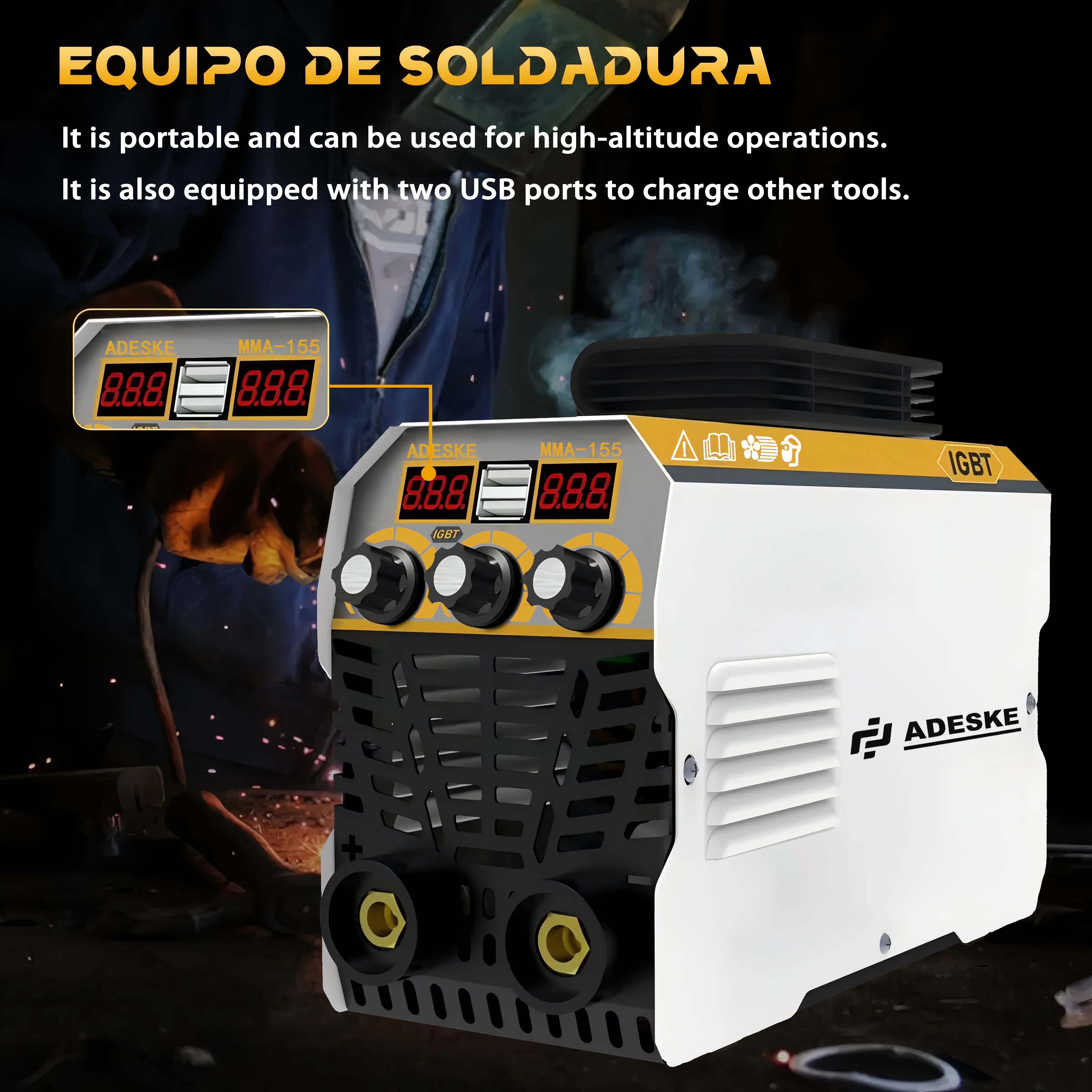 120A Stick Welder MMA-155 – Portable Welding Machine, Dual Voltage 110V/220V, Digital Display Arc Welder with Welding Kit