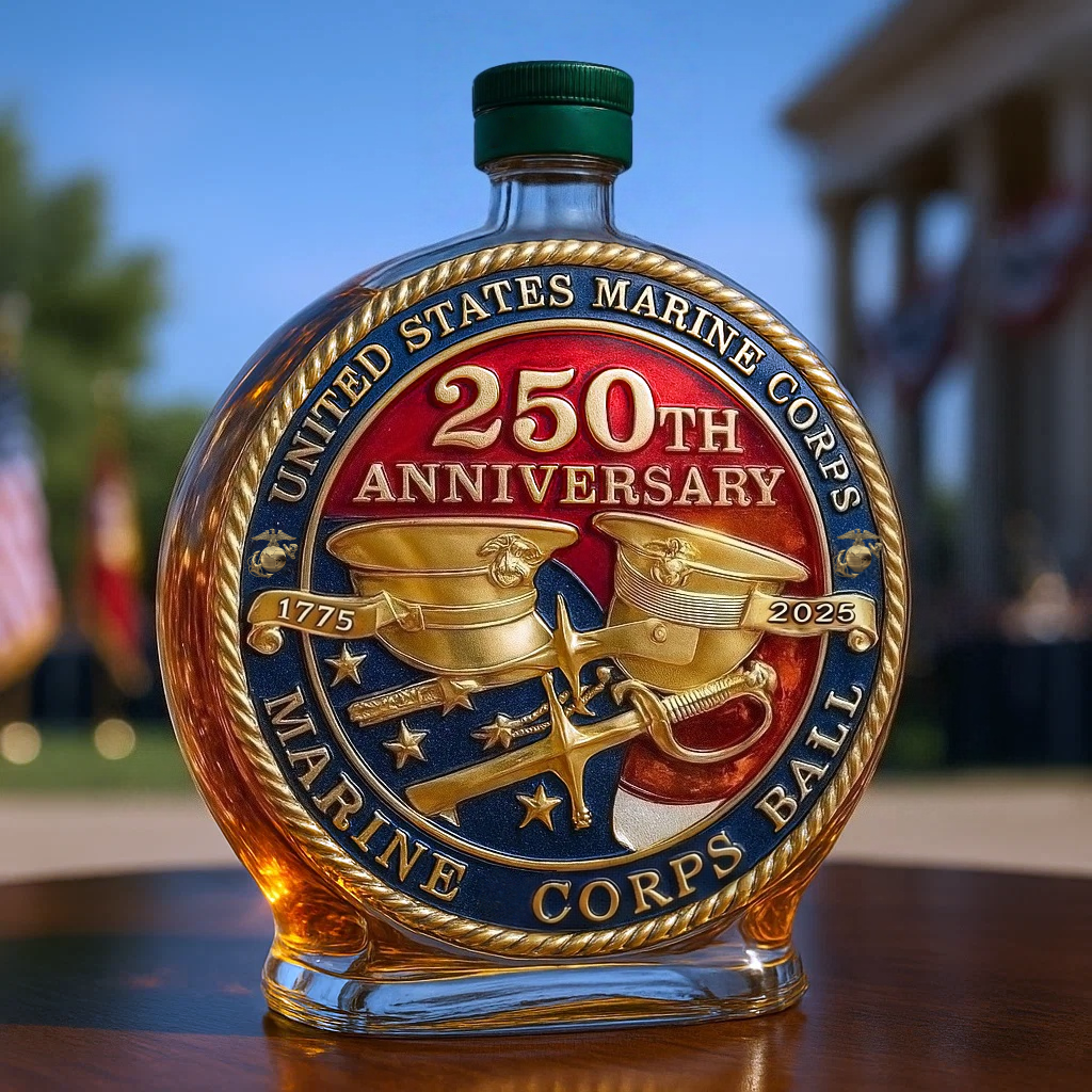 United States Marine Corps 250th Anniversary Commemorative Whiskey Bottle