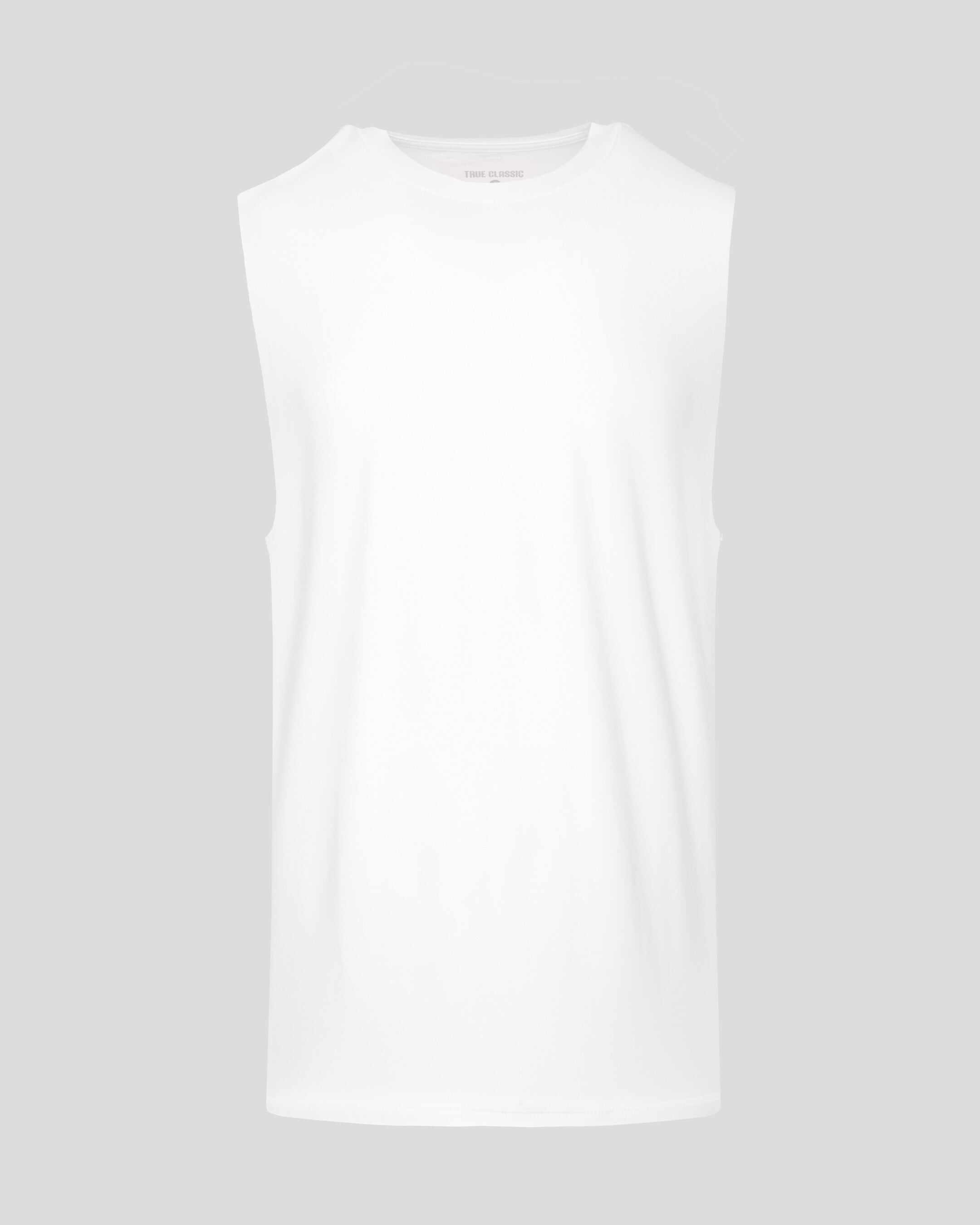 White Sleeveless Active Muscle Tee
