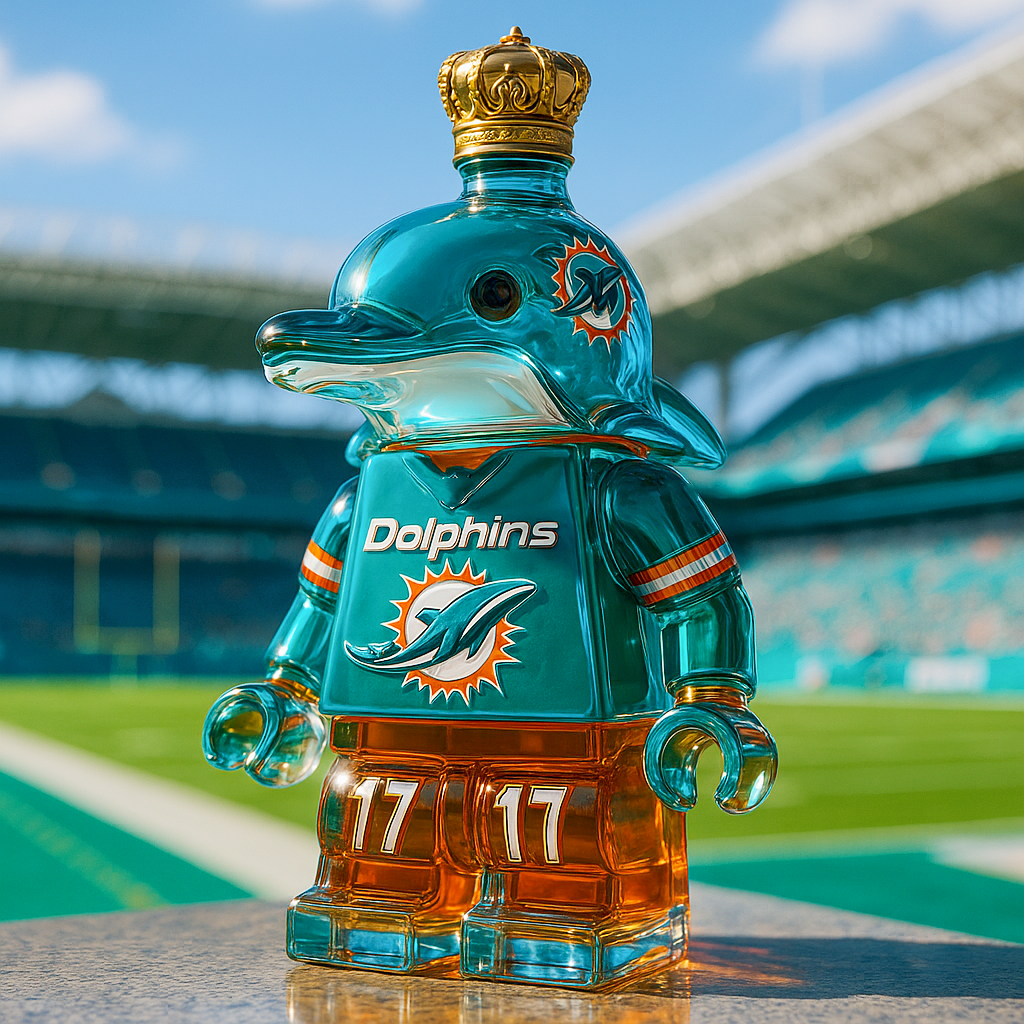 Miami Dolphins Brick Whiskey Bottle
