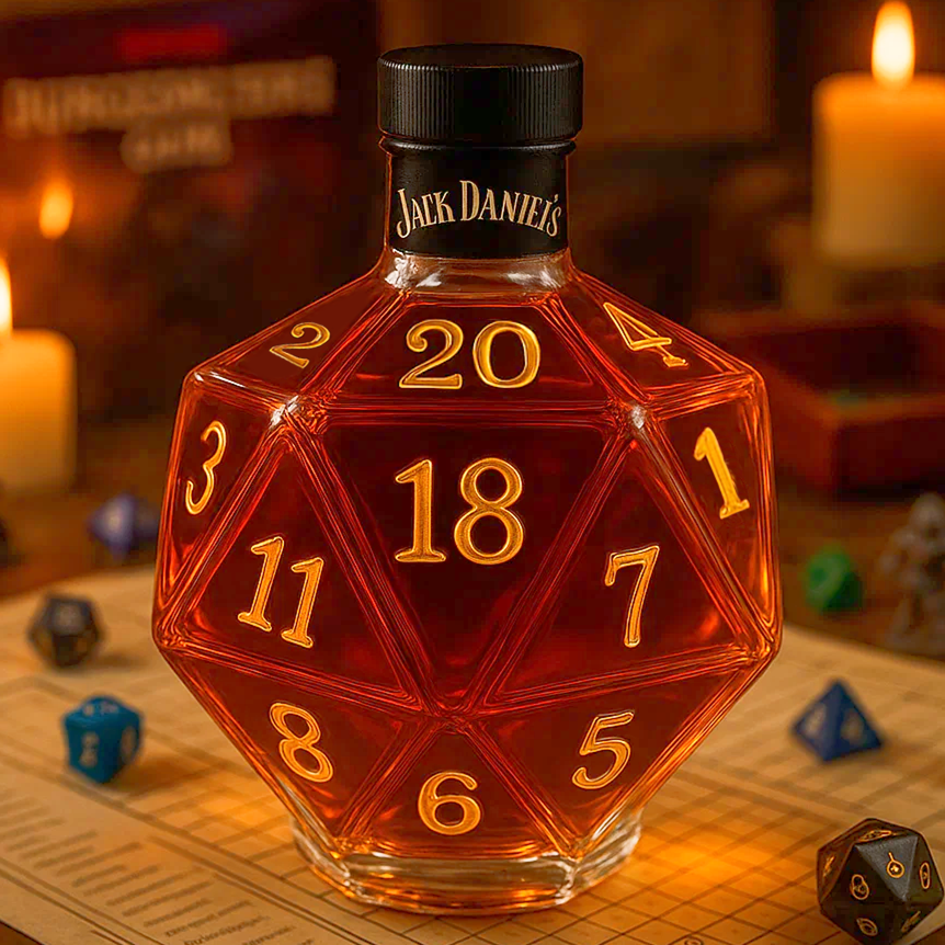 DND D20 Whiskey Bottle