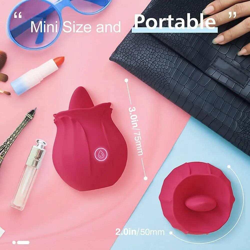 Rose Shape Vagina Sucking Vibrator: Intimate Nipple Sucker with Oral Licking and Clitoris Stimulation - Powerful Sex Toy for Women