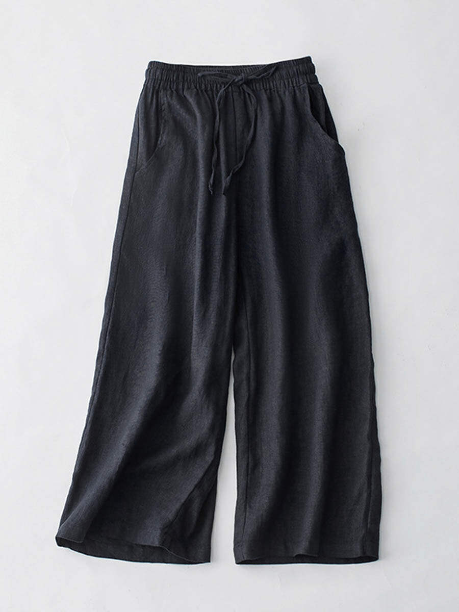 🔥Summer Arrivals🌟Women's Breathable Elastic Pocket Lazy Casual Cotton And Linen Loose Pants
