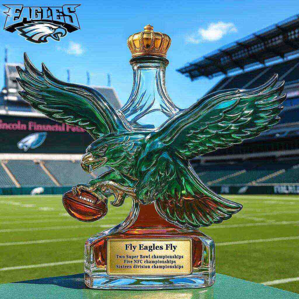 Philadelphia Eagles Retro Logo Whiskey Bottle