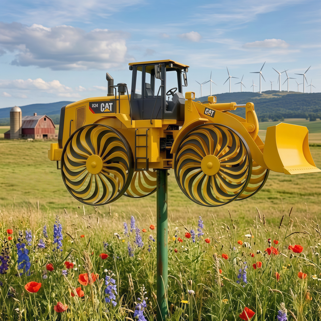 🚜 Bulldozer Wind Spinner