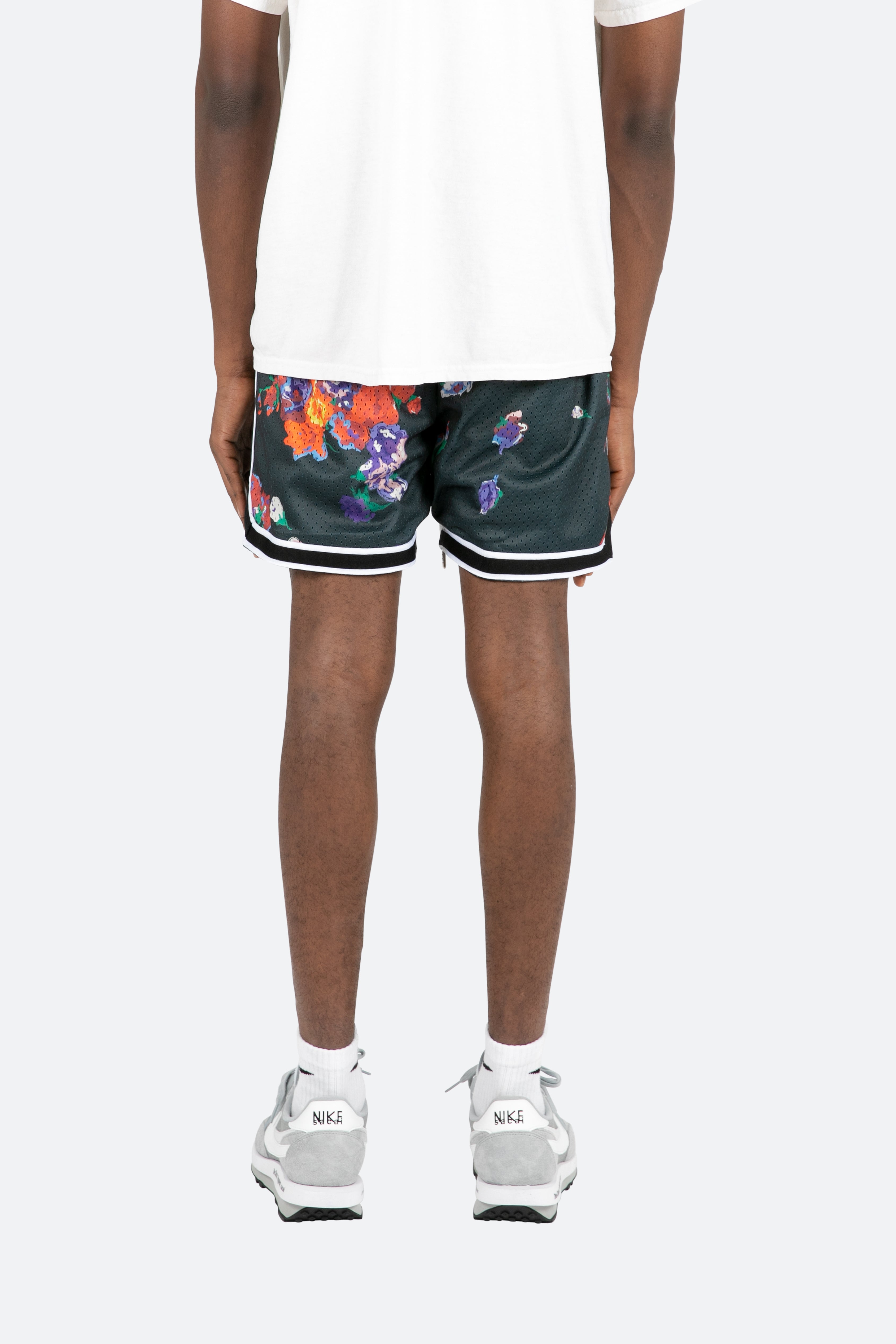 Floral Basketball Shorts - Black/White