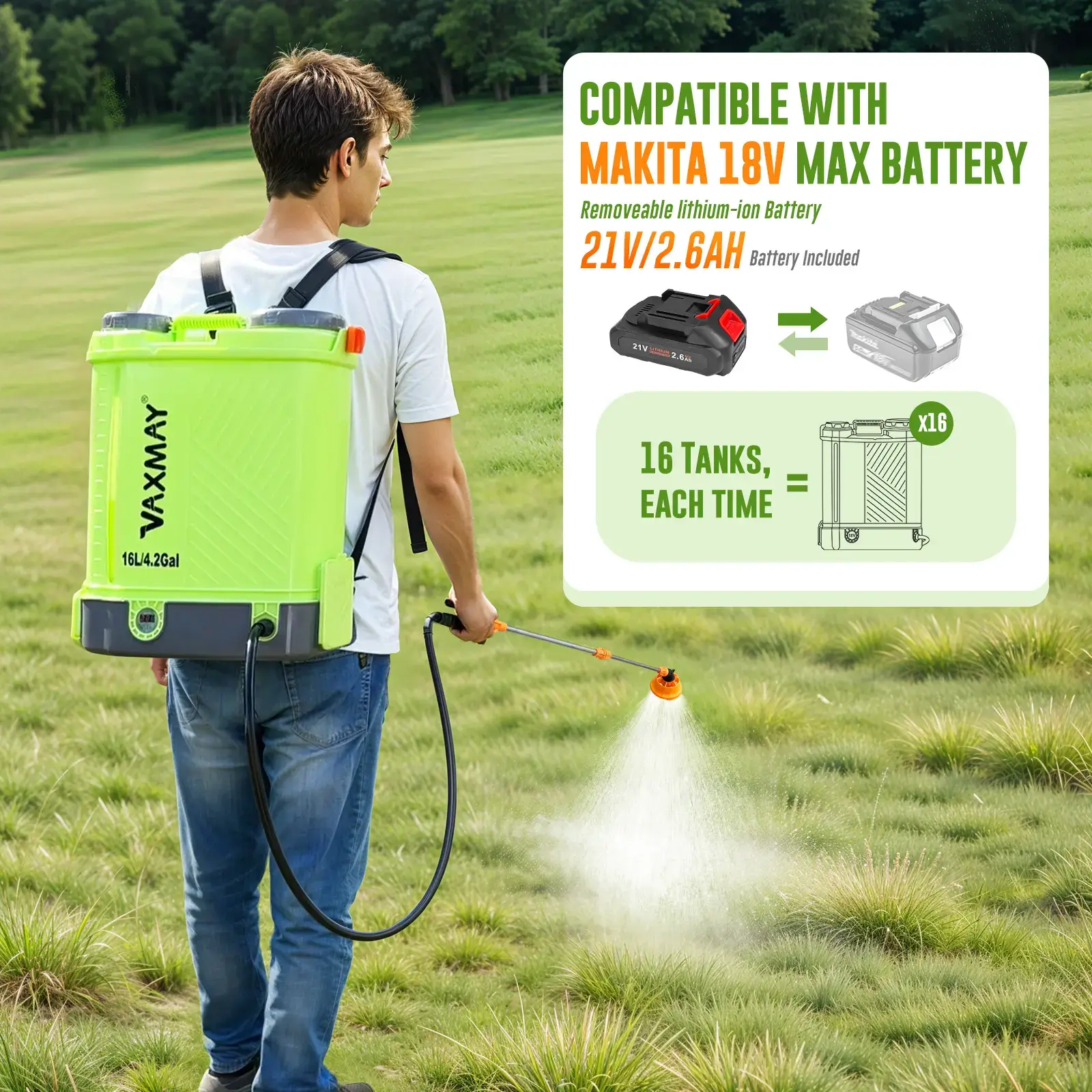 4 Gallon Battery Powered Backpack Sprayer