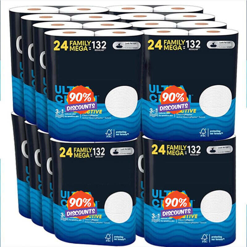 Ultra Clean Toilet Paper 48 Family Mega Rolls