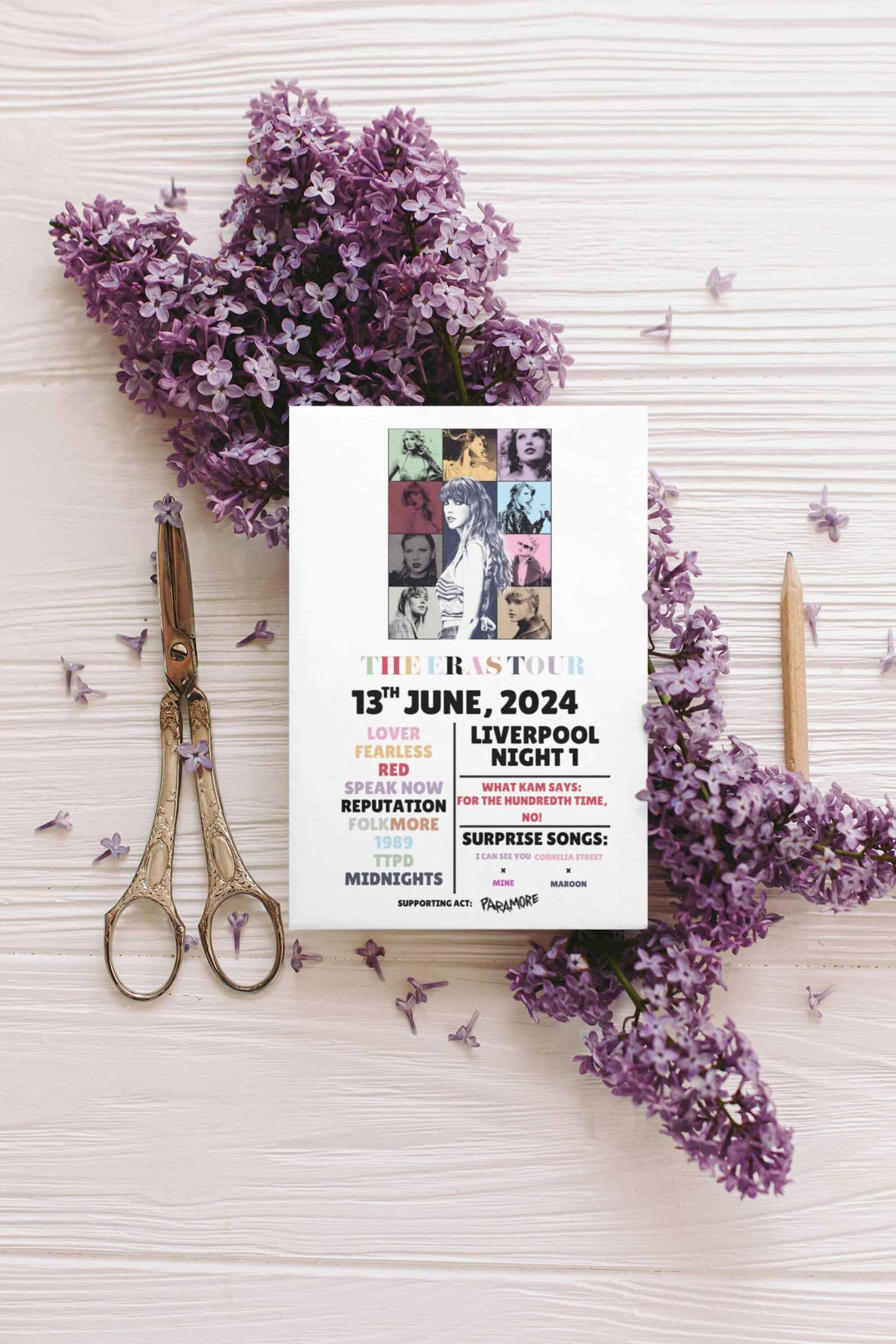 Taylor Eras Tour Postcard Concert Memorabilia-The European Leg!