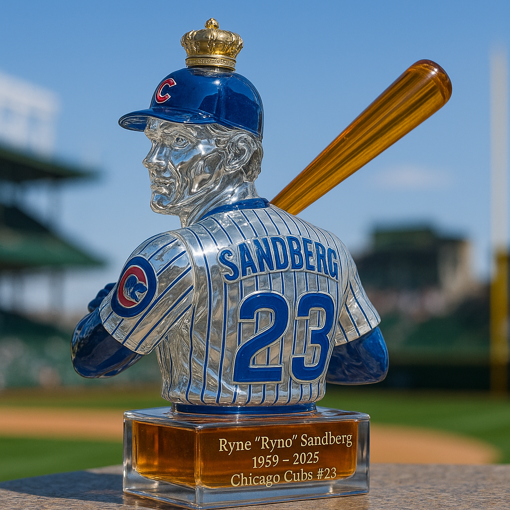 🕯️Ryne “Ryno” Sandberg Memorial Whiskey Bottle – Honoring a Chicago Cubs Legend