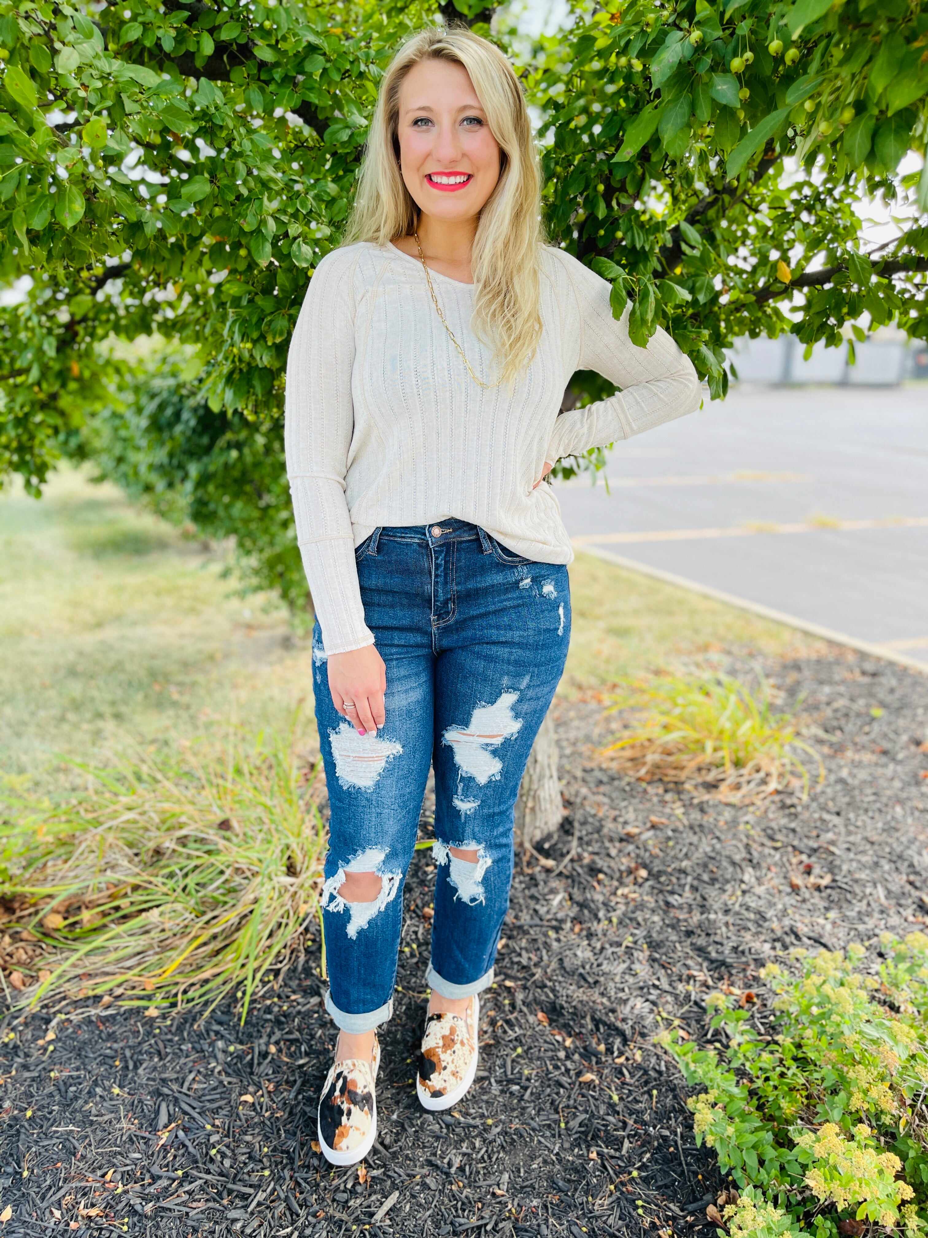 PLUS/REG  A+ Boyfriend Jeans