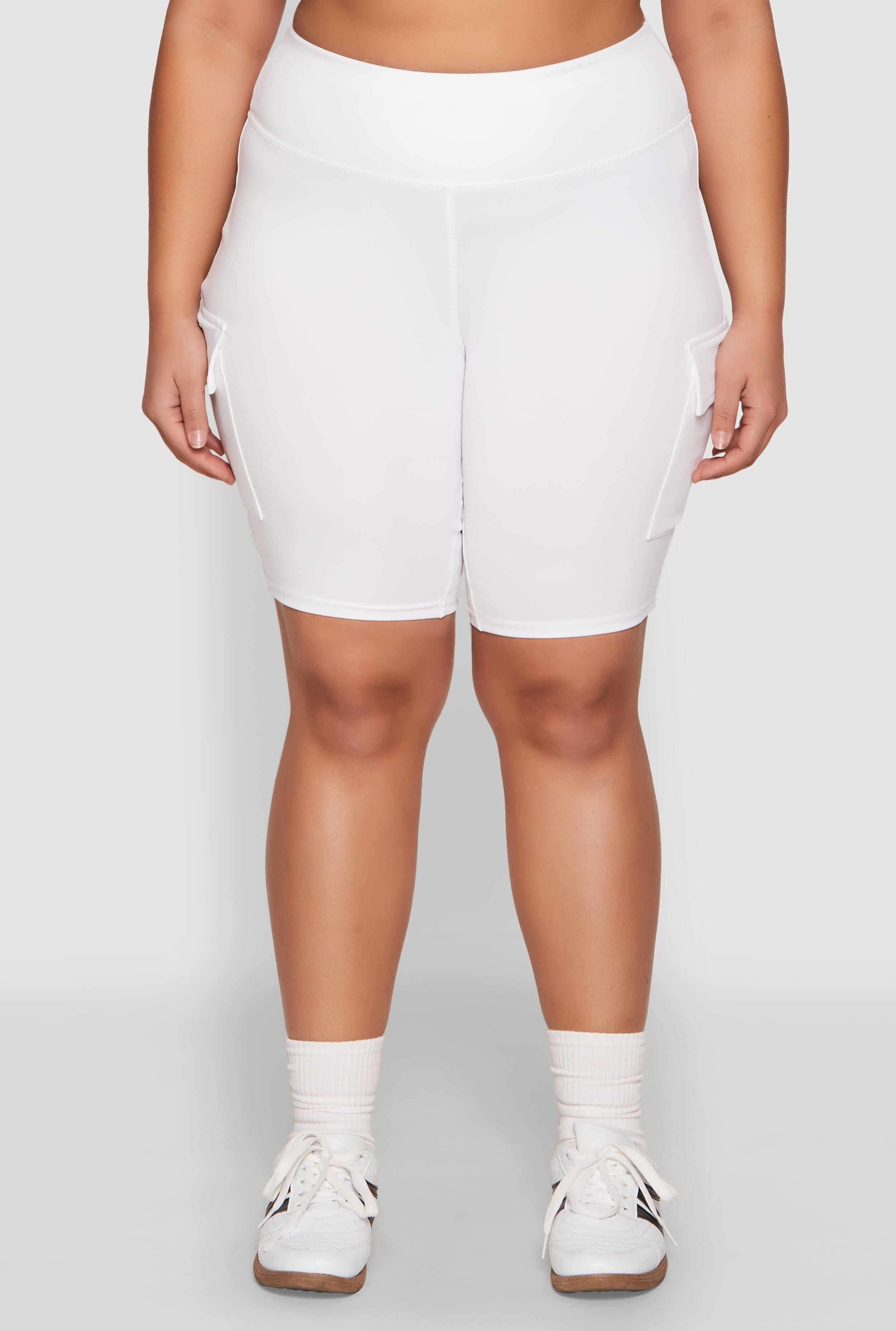 Plus Size Spandex Cargo Biker Shorts