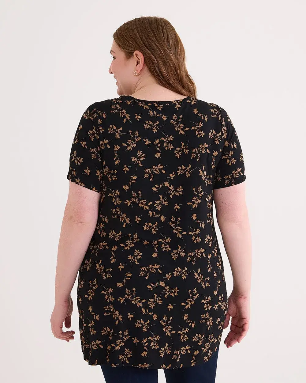 Responsible, Printed Modern Short-Sleeve Scoop Neck Tunic