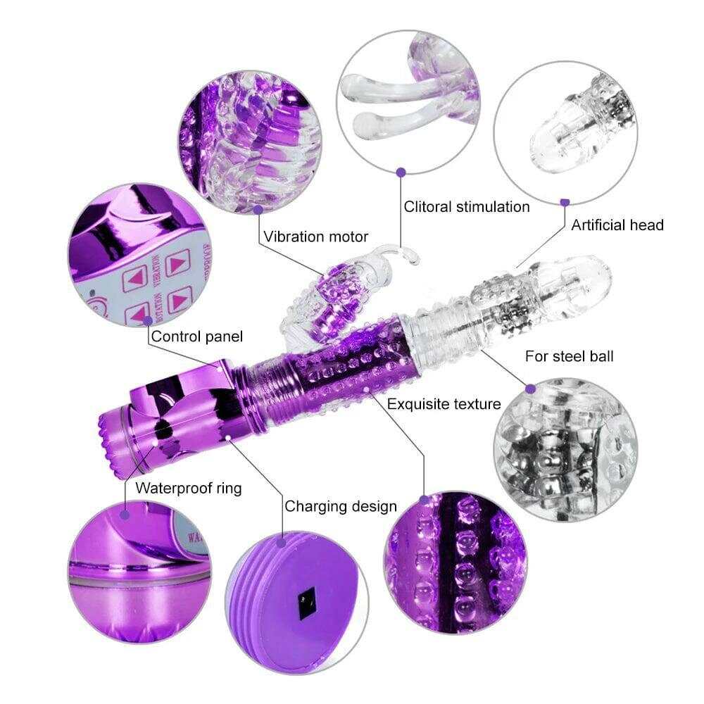 Telescopic G-Spot Rabbit Vibrator – Clit & Vaginal Massager