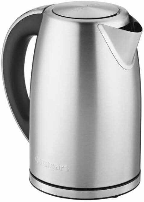 Cuisinart Electric Kettle, 1.7-Liter Capacity, Cordless 1500-Watts for Fast Heat Up, Stay Cool Non-Slip Handle, Stainless Steel, CPK-17P1