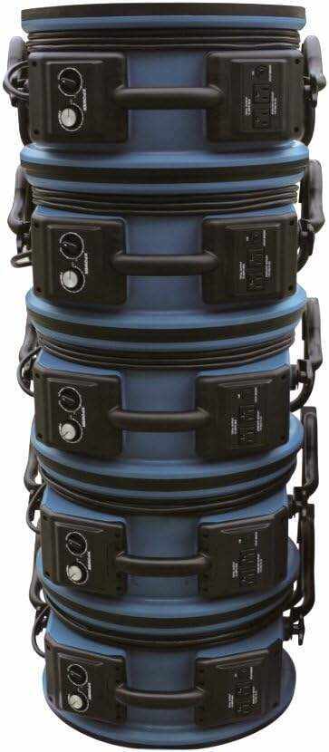 XPOWER X-47ATR 1/3 HP Sealed Motor Axial Air Mover Fan - with Variable Speed Control, 3 Hour Timer - Blue (6 Fans)