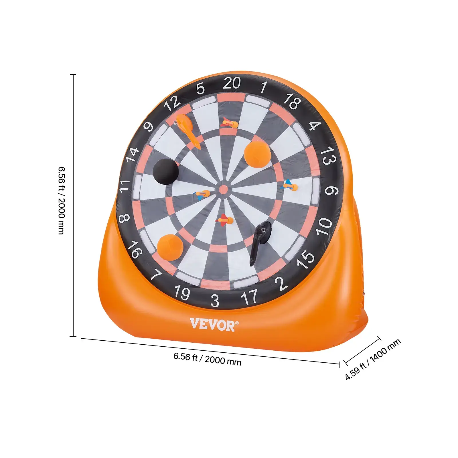 6ft Giant Inflatable Soccer Dart Board Game Set With Kick Balls, Darts, Axes & Air Pump, Quick Setup Backyard Yard Game For Family Camping