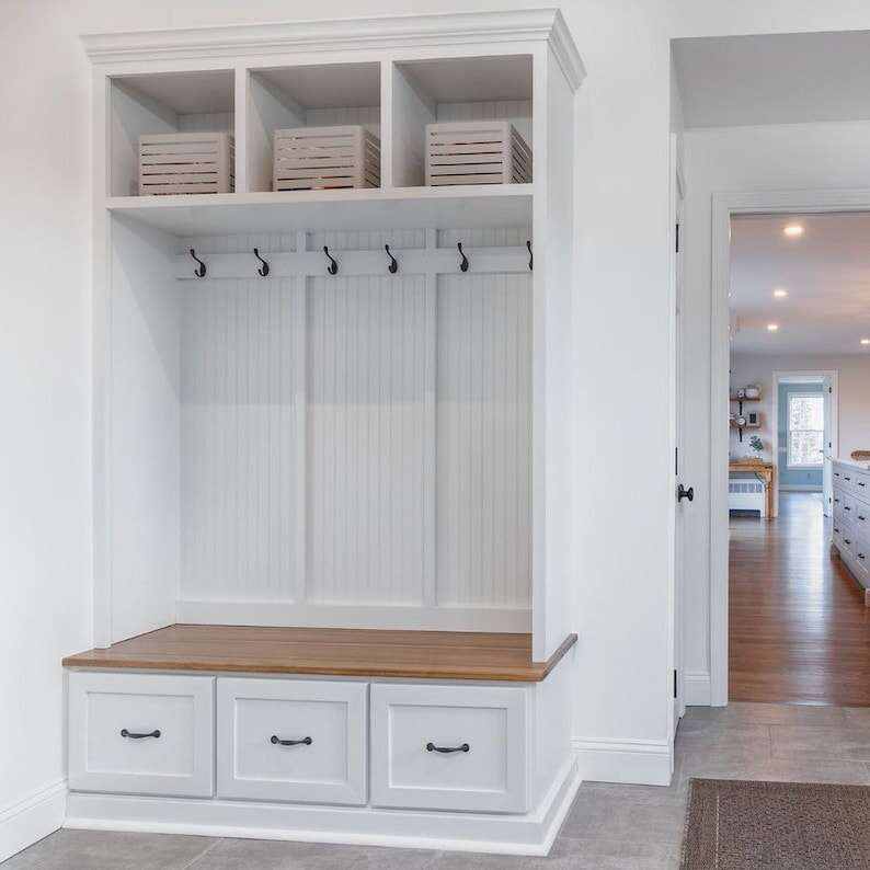 GEORGIA 3 section Entryway storage bench hall tree