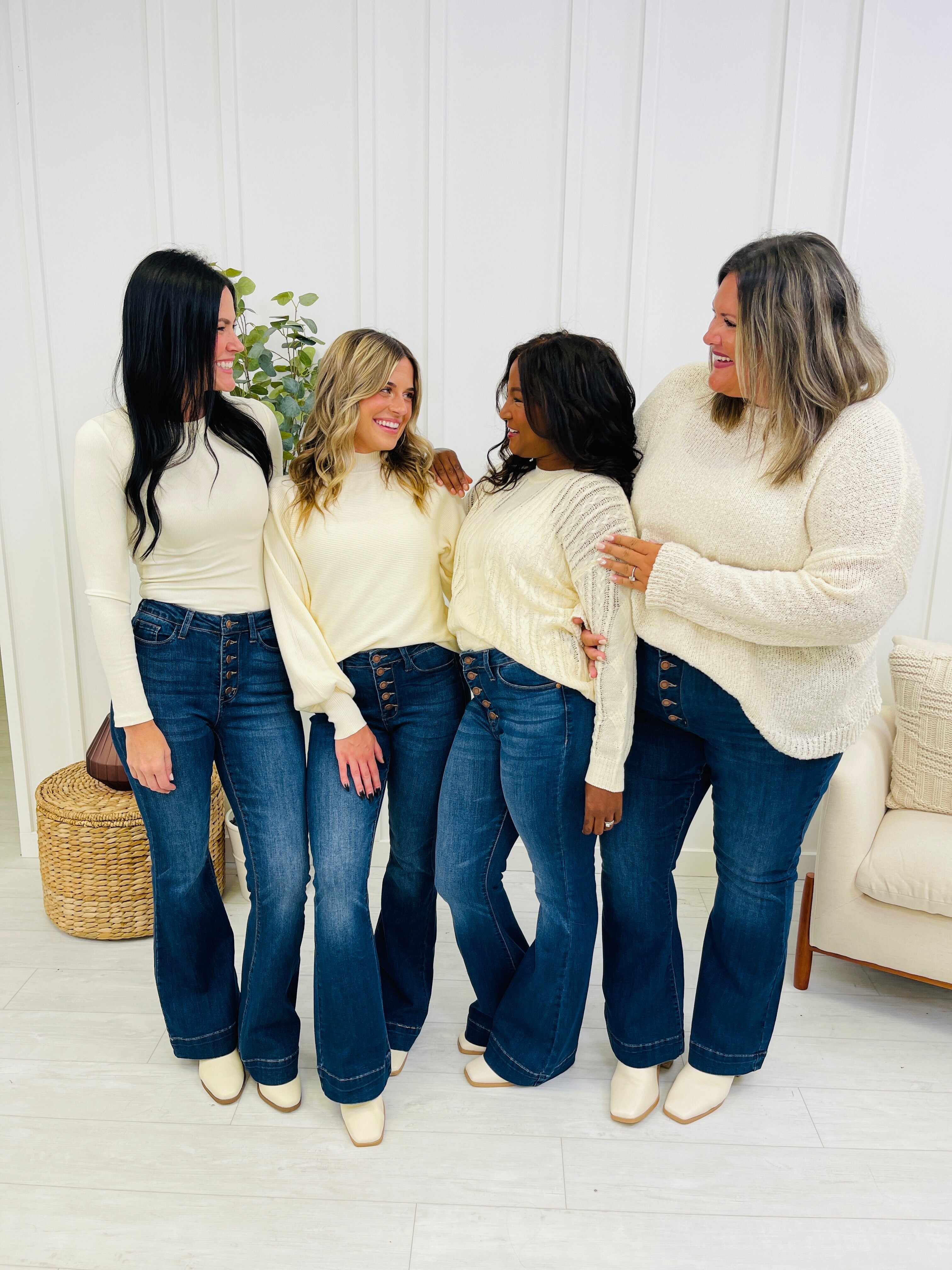 REG/CURVY Flare Affair Button Fly Trouser Flare