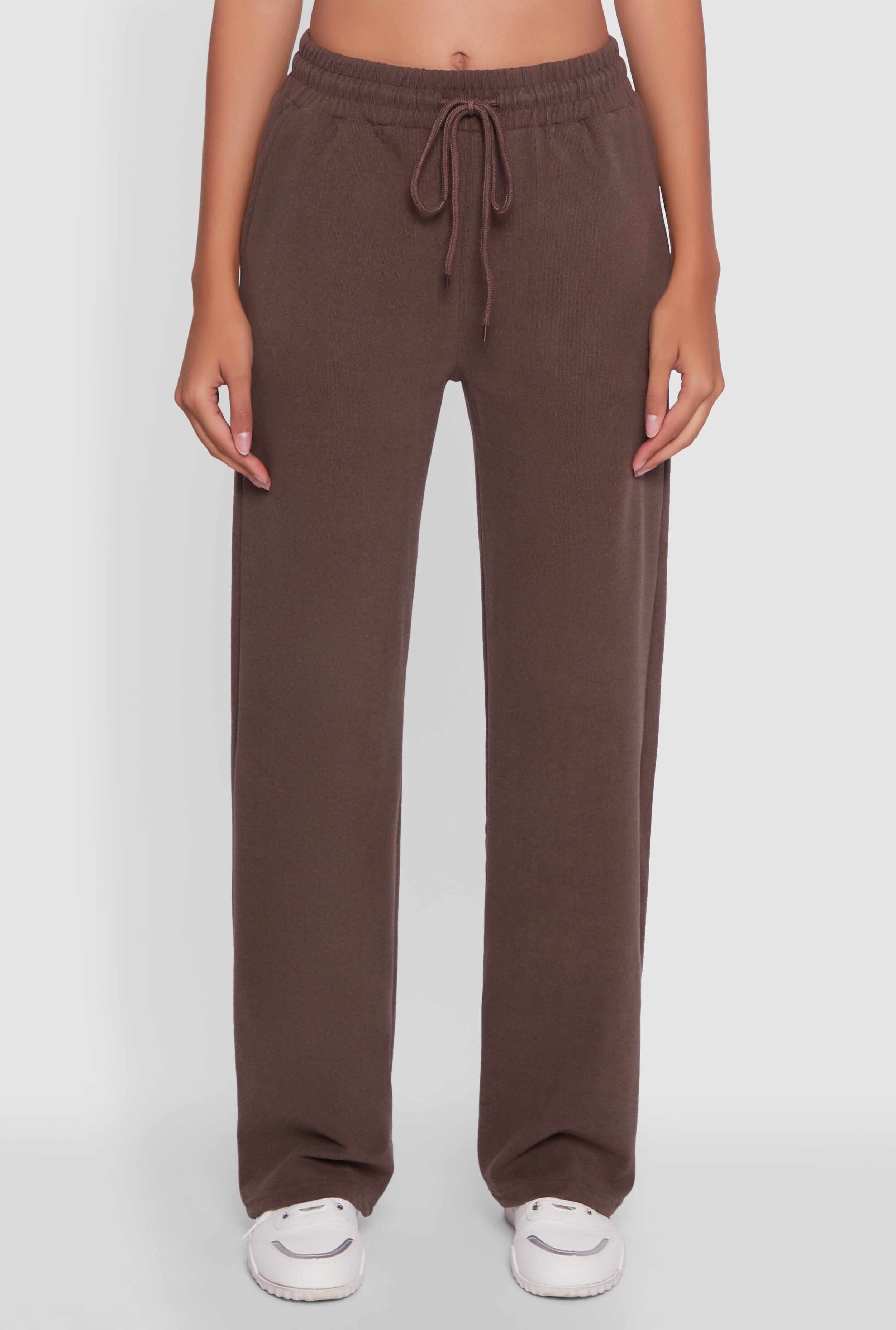 Marled High Waisted Wide Leg Sweatpants with Headband