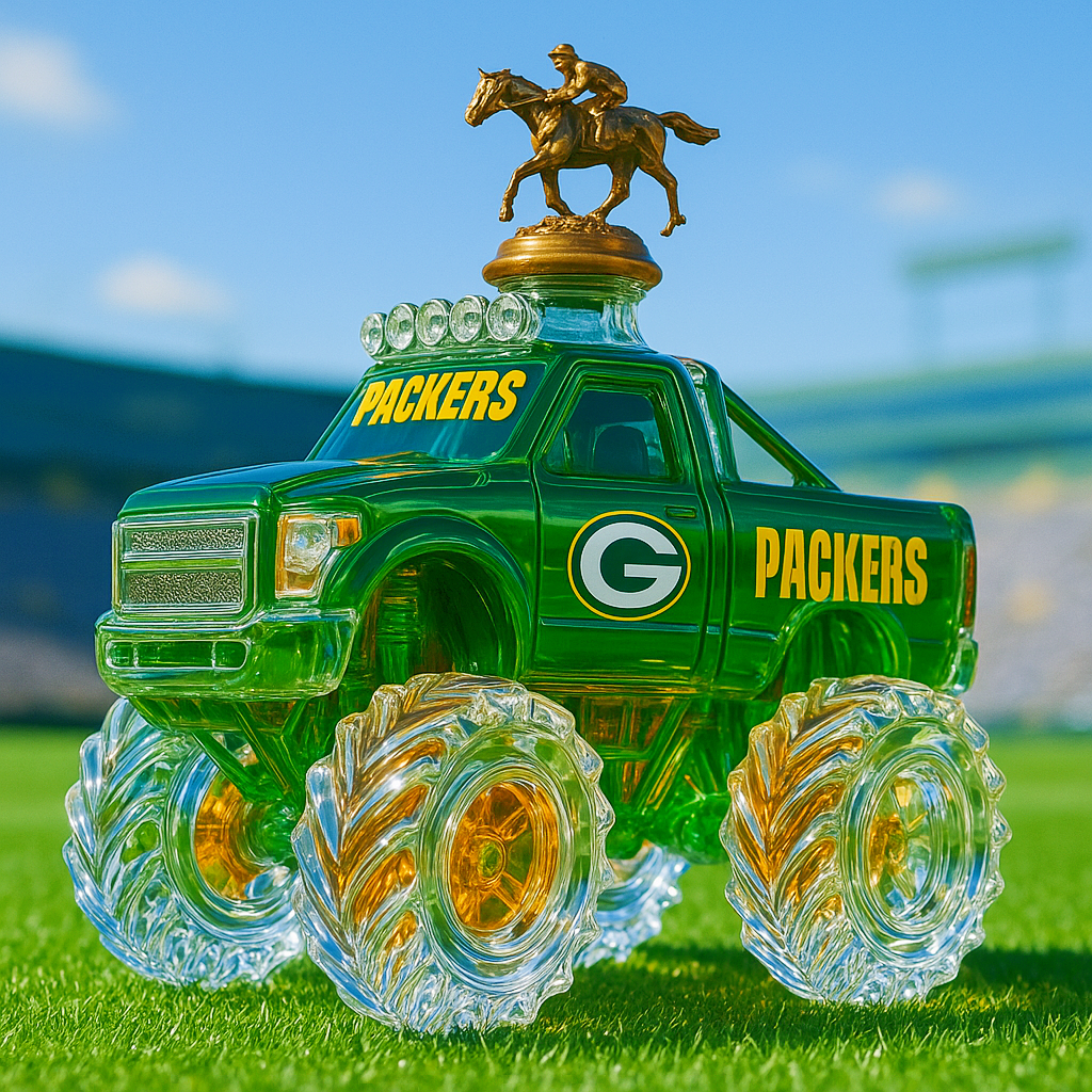 Green Bay Packers Monster Truck Whiskey Bottle