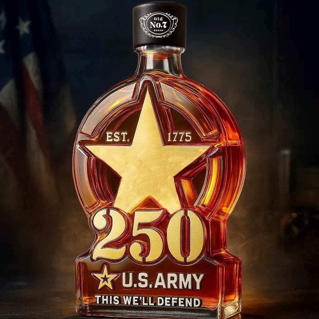 U.S. ARMY The 250th Tribute Whiskey Bottle