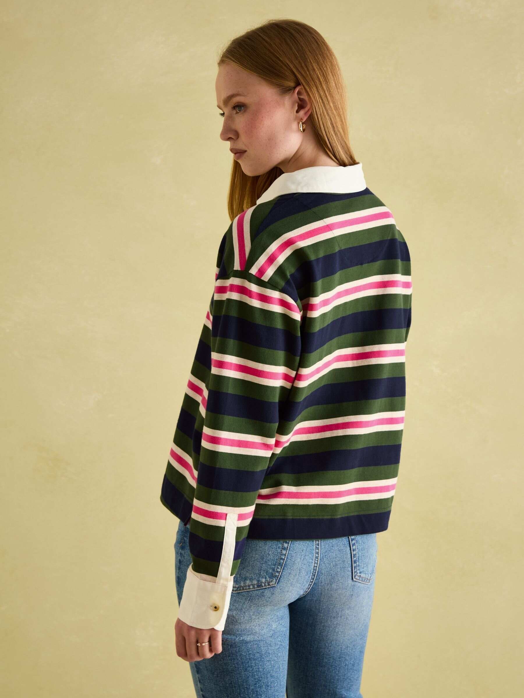Lara Green/Pink Boxy Fit Rugby Shirt