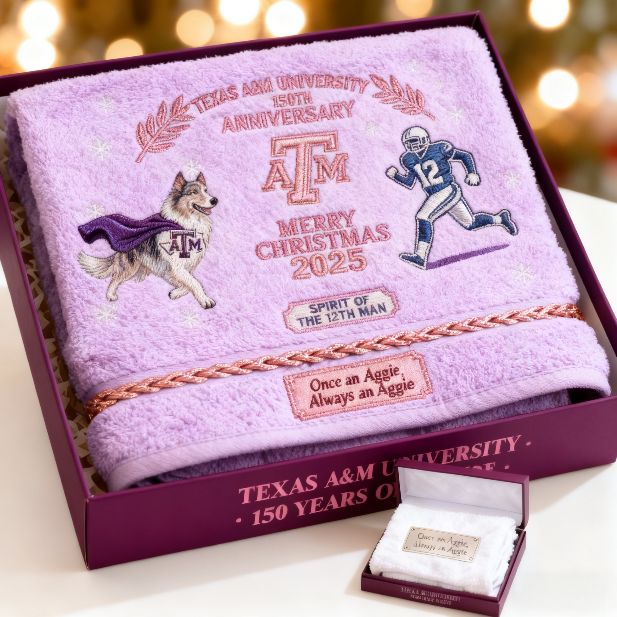 Texas A&M University 150th Anniversary Christmas Towel Set 2025