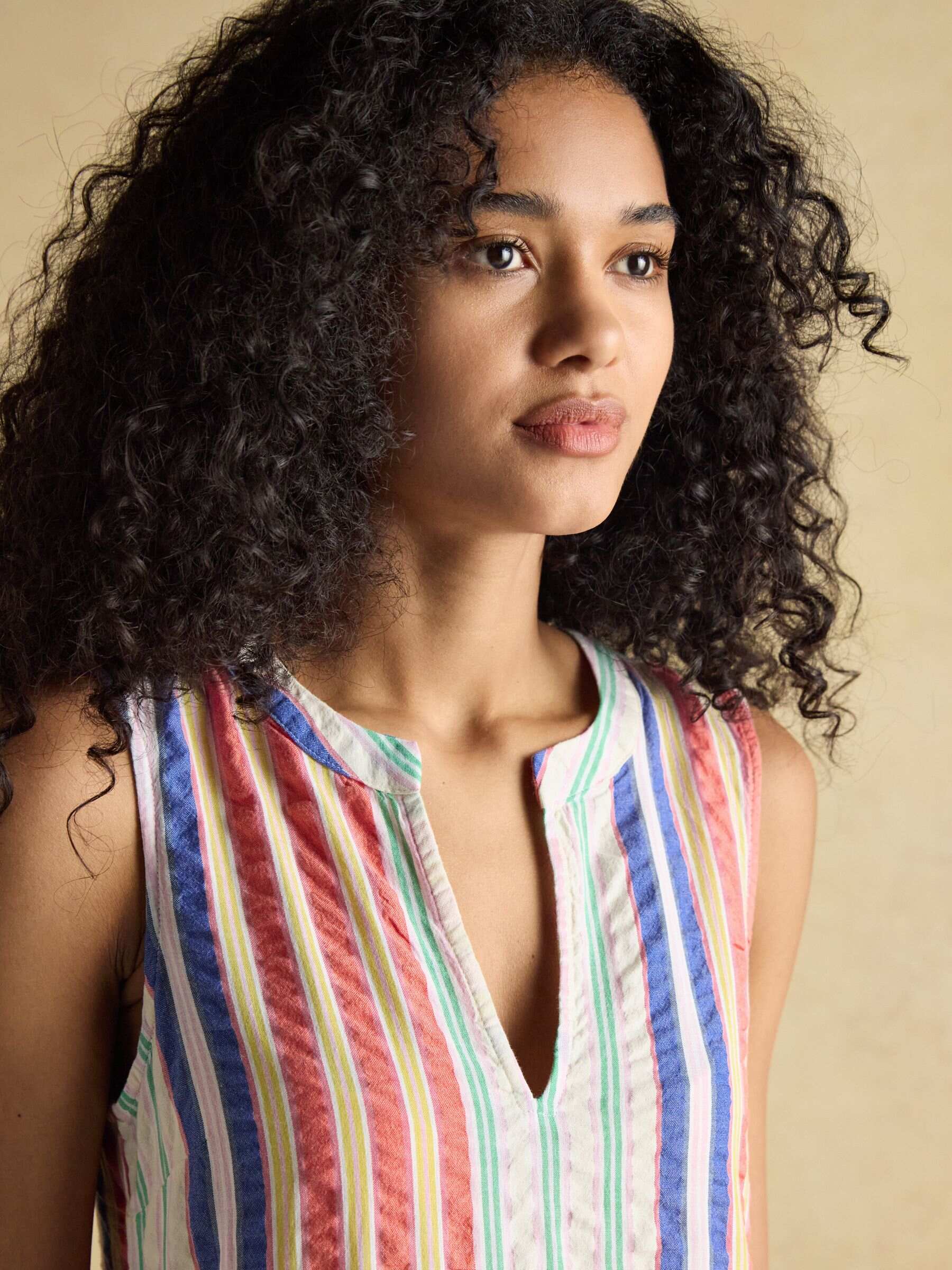 Kiera Red Striped Tiered Summer Dress