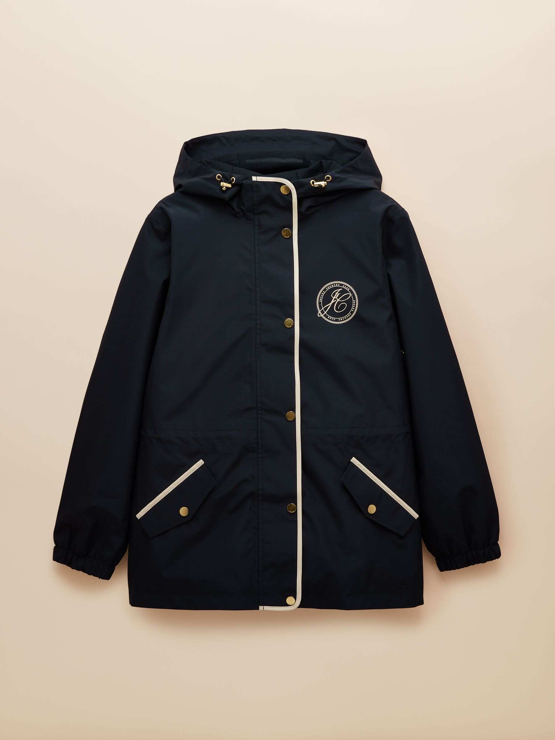Holt Navy Blue Waterproof Packable Raincoat with Hood