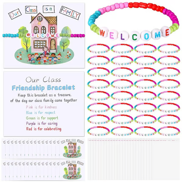 🔥Last Day 69% OFF - ✨🌈Pack of 25 Welcome BeadBracelets - StrengthenClassroom Friendship & SpreadWarm Kindness!