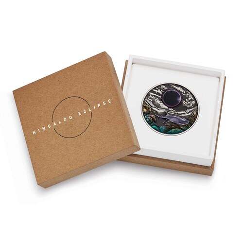 Ningaloo Eclipse 2023 2oz Silver Antiqued Coloured Coin