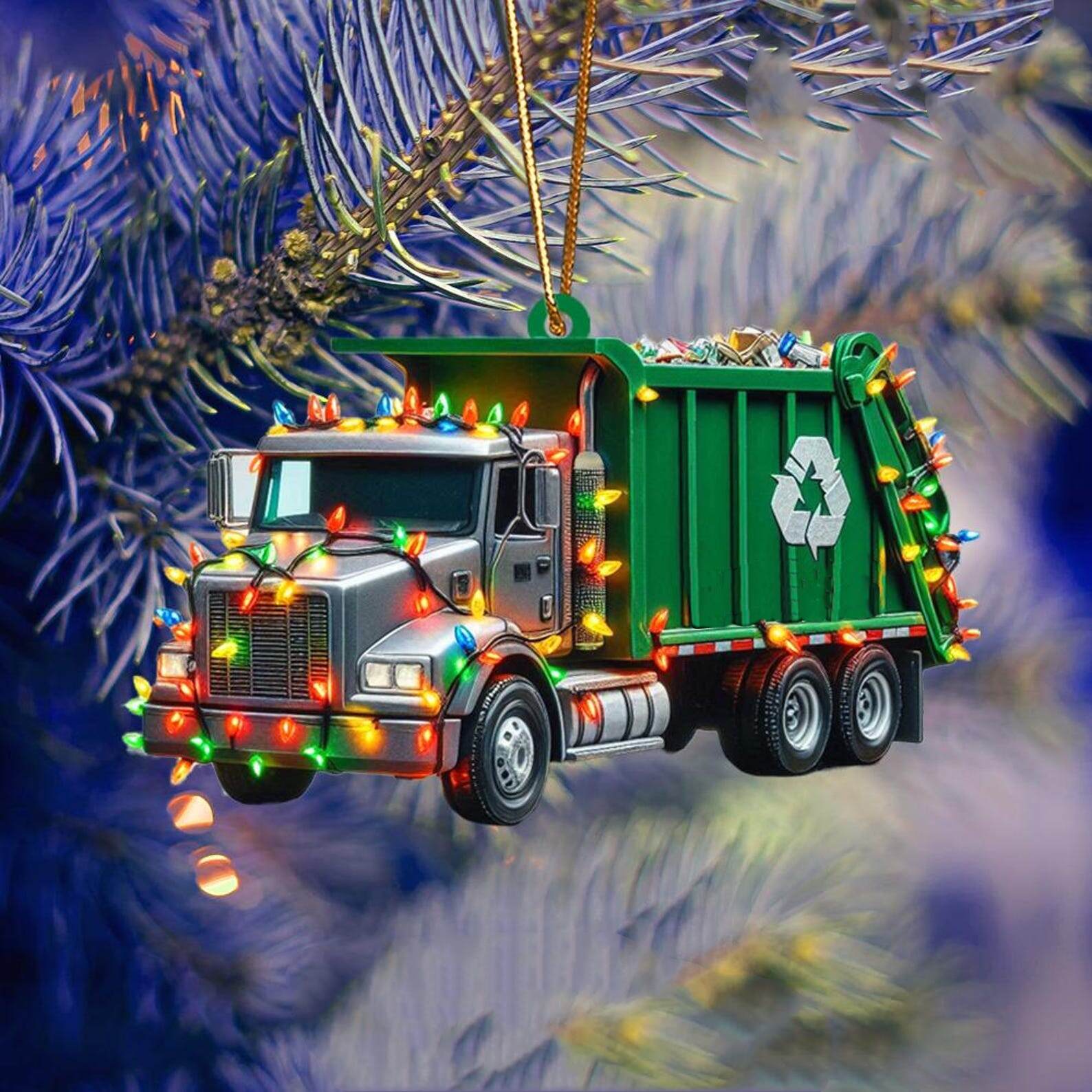 Garbage Truck Christmas Ornament