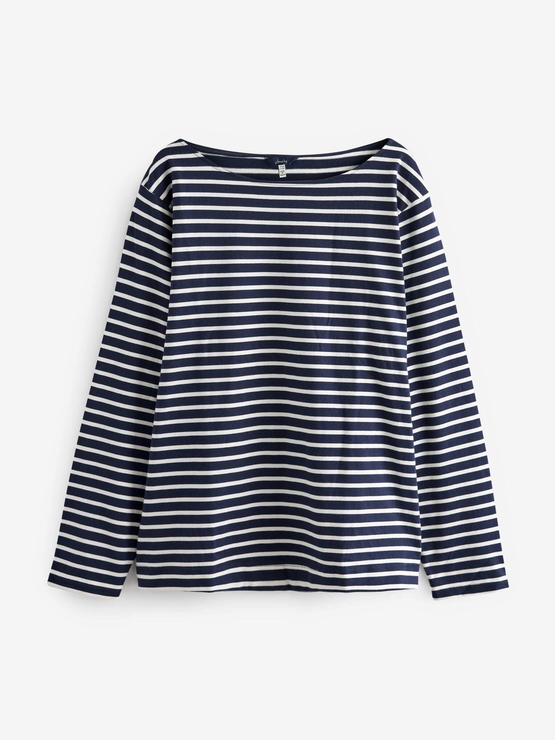 Harbour Navy Blue Stripe Boat Neck Breton Top