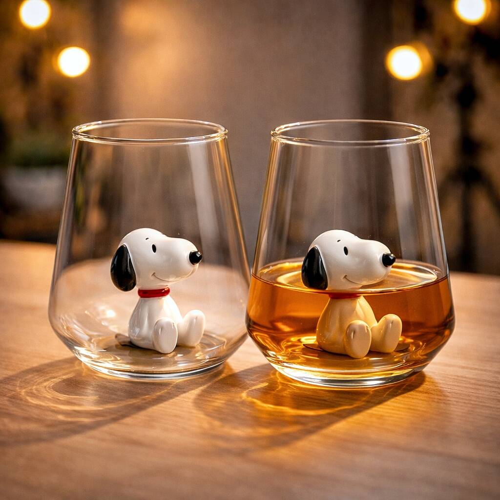 Snoop Figurine Glass Cup