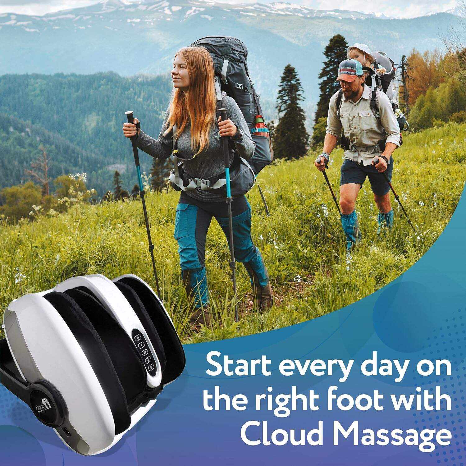 Cloud Massage Shiatsu Foot Massager for Circulation and Pain Relief - Foot Massager Machine for Relaxation, Plantar Fasciitis Relief, Neuropathy, Heat Therapy - FSA/HSA Eligible (White - No Remote)