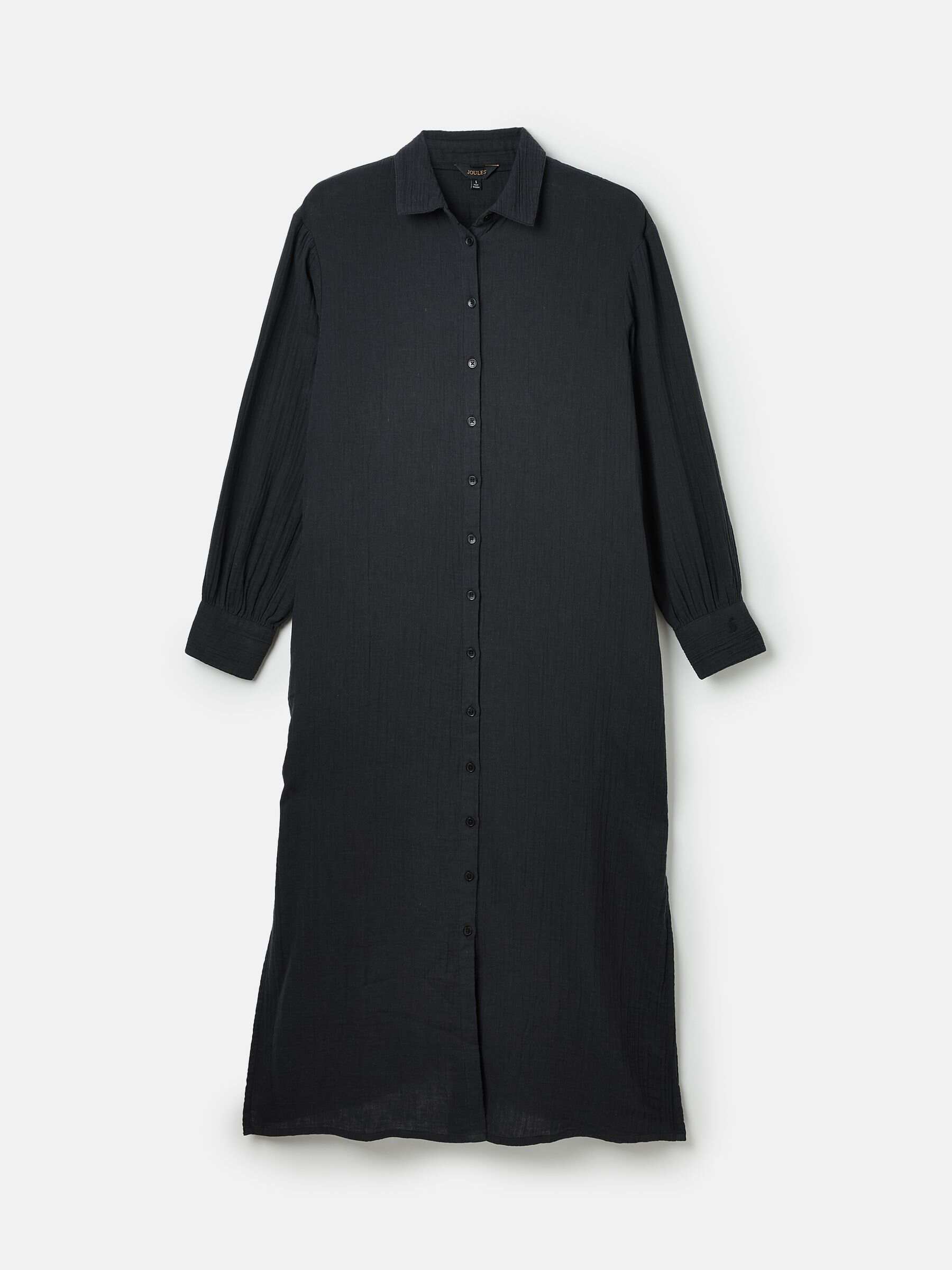 Erica Navy Button Through Cotton Shirt Dress