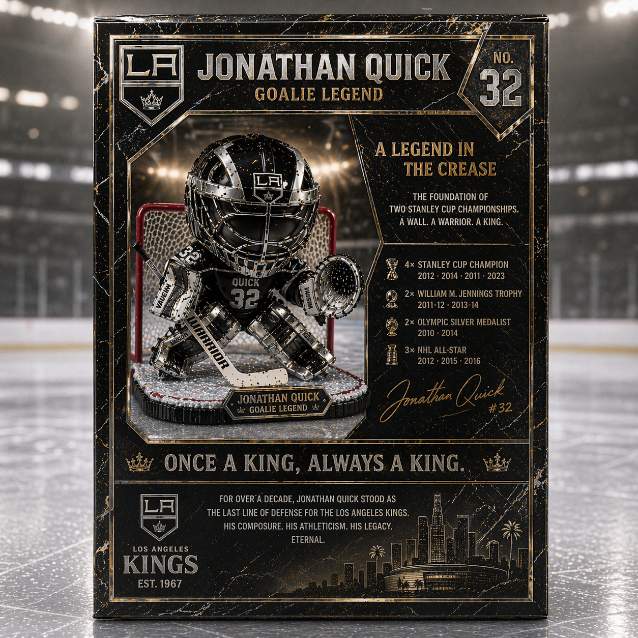 👑 Jonathan Quick #32 Goalie Legend: Metallic Collectible Figure