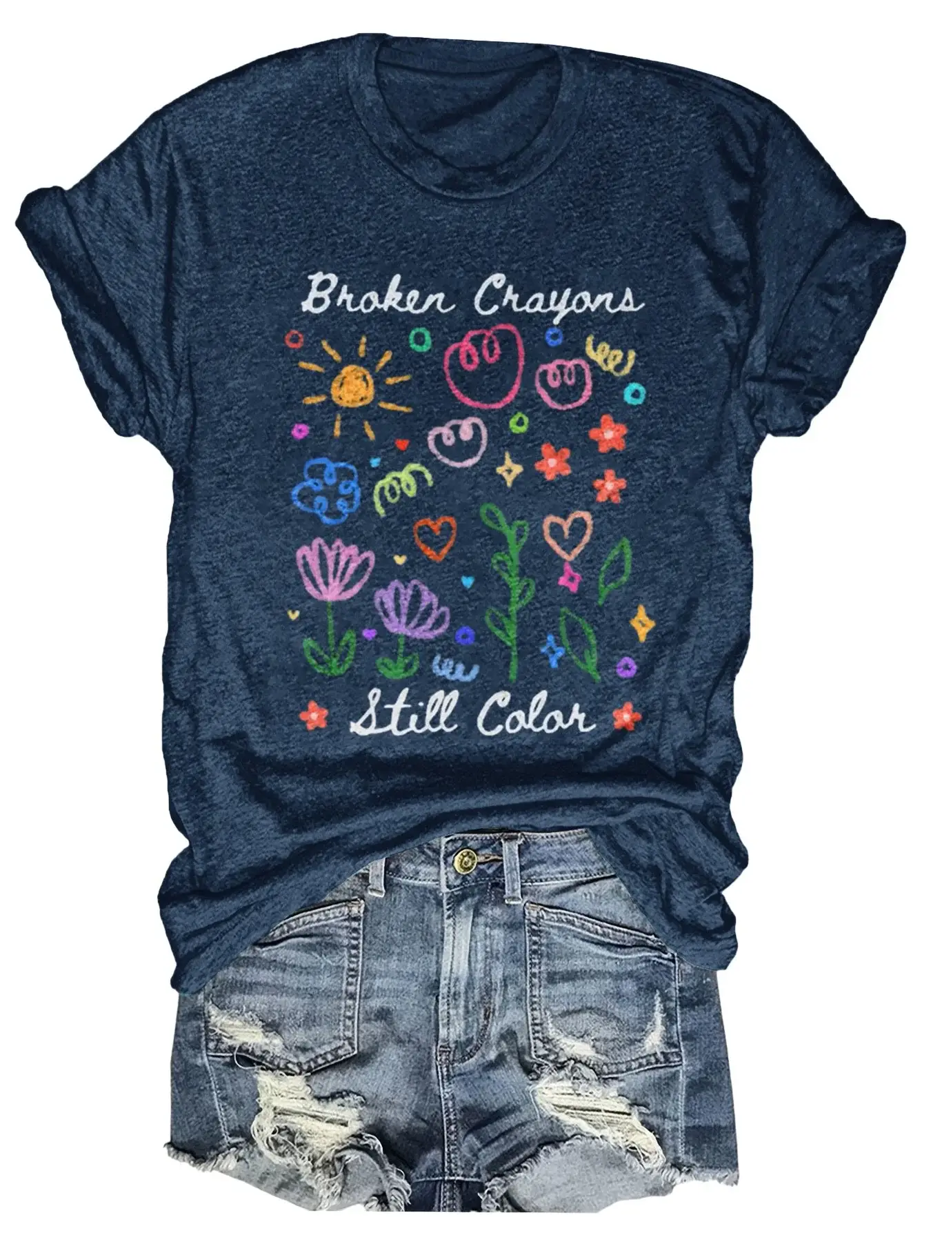 Broken Crayons Still Color Print T-shirt