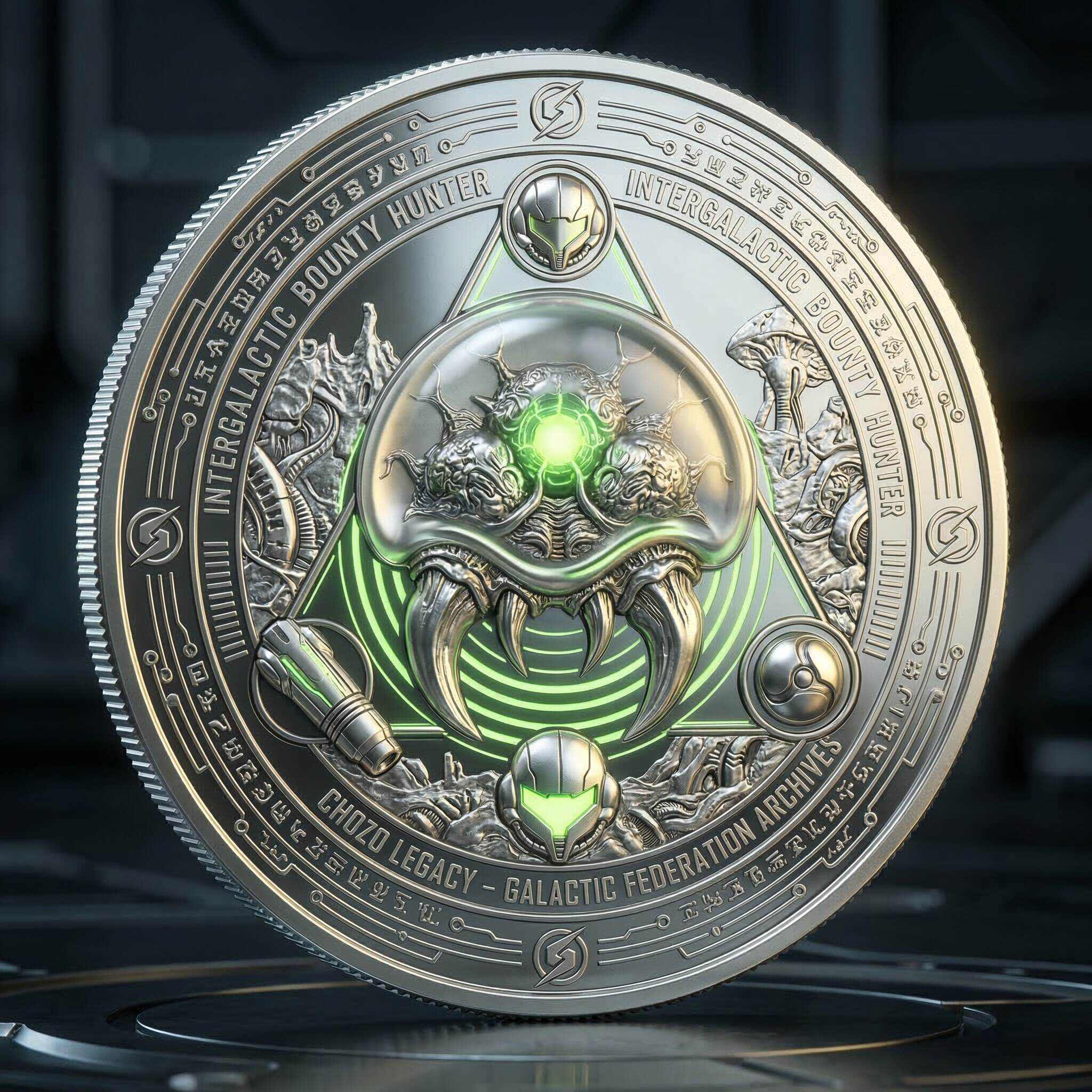 Metroid 40th Anniversary Galactic Bounty Hunter Collector Coin