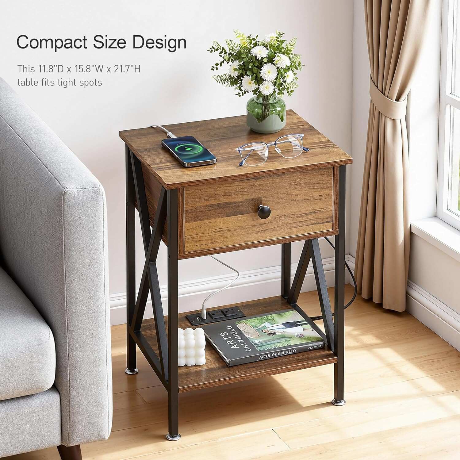 VECELO Nightstand Set of 2