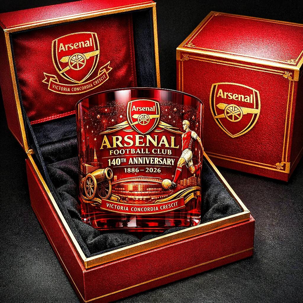 Arsenal 140th Anniversary whiskey glass