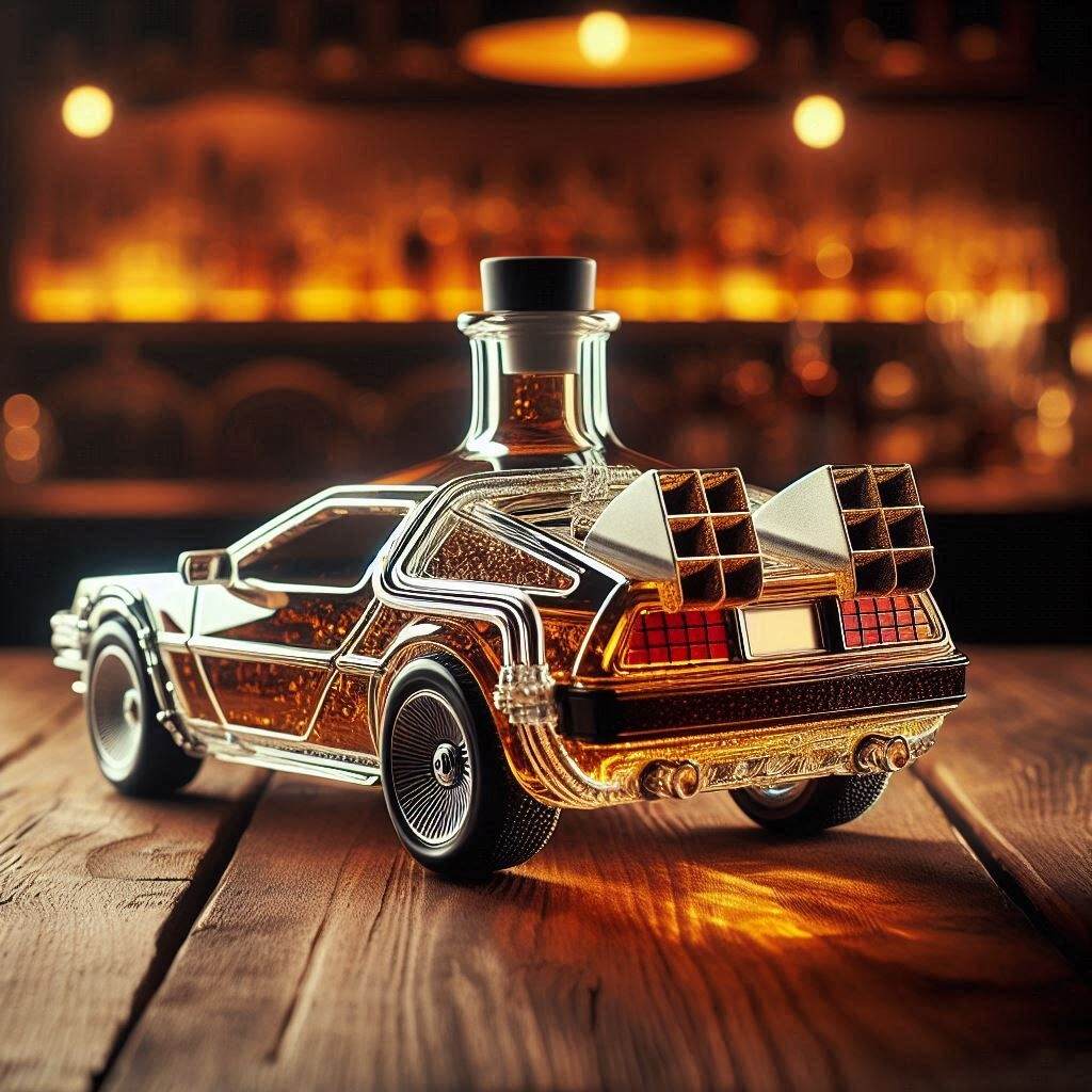 DeLorean Whisky Bottle