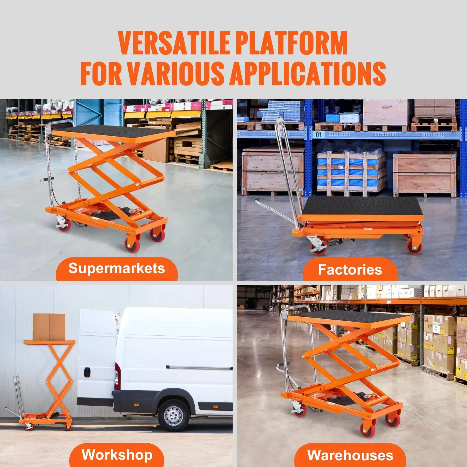 Hydraulic Lift Table Cart 330lbs Capacity 50