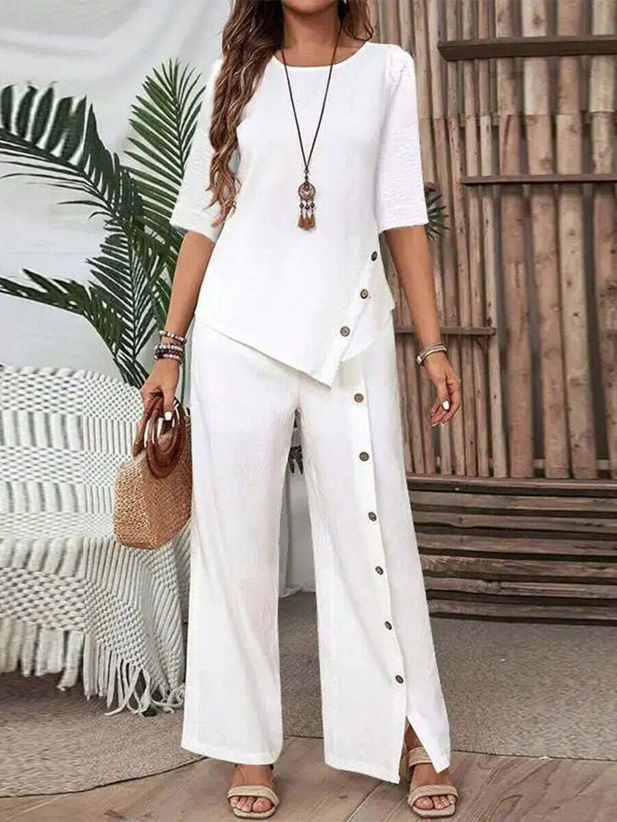 🔥Summer Arrivals🌟Casual And Cozy Minimalist Linen Two-piece Set