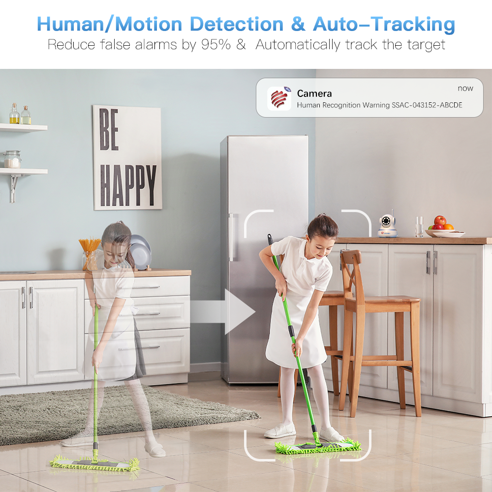 【2nd item $19.99】Ctronics 4G LTE Indoor Surveillance Camera with SIM Card & 360° PTZ Motion/People Auto Detection